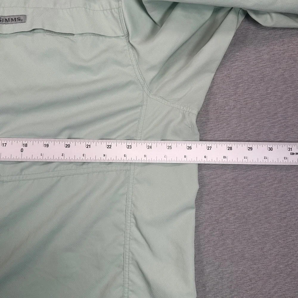 Simms Guide Series Fishing Shirt Mens 2XL Sage Green Ripstop Vented Long Sleeve